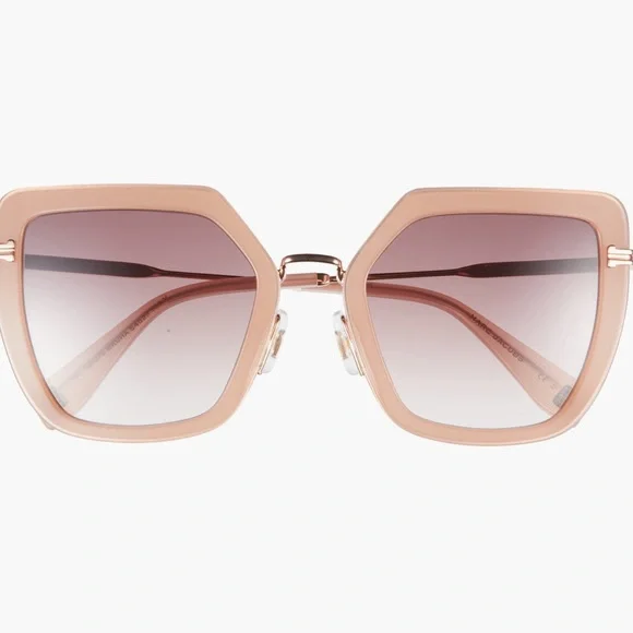 Marc Jacobs Butterfly Style Chic Oversized Sunglasses Beige/Gold NWT - Picture 1 of 16